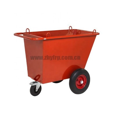 Four Wheels Outdoor Fiberglass Hand Cart FRP Trolley